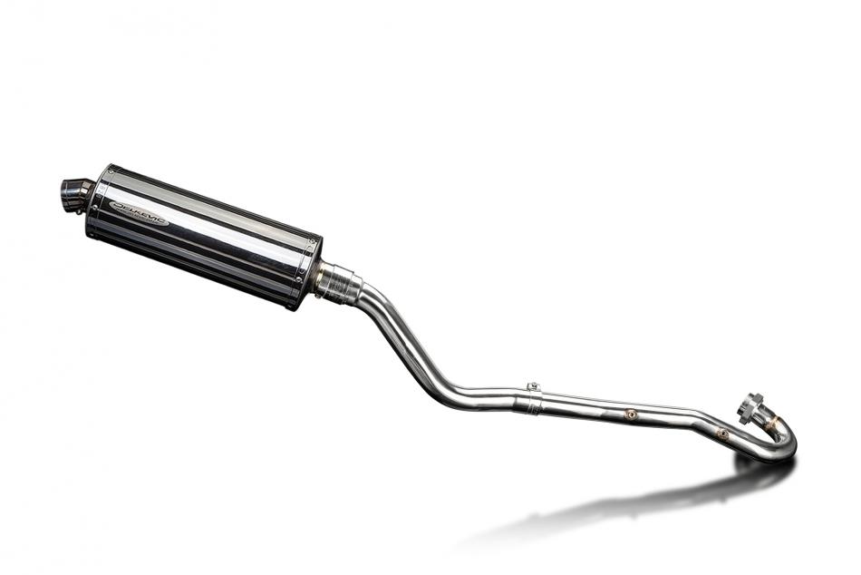 KLR650 C 1995-2003 / OVAL 350mm (14 inch) SILENCER COMPLETE SYSTEM 304 STAINLESS STEEL