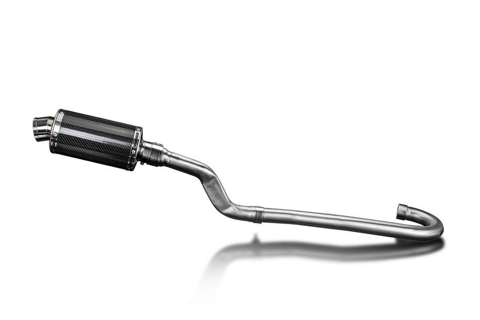 Yamaha XT500 TT500 1977-1981 Delkevic Full Exhaust 225mm Oval Carbon Silencer