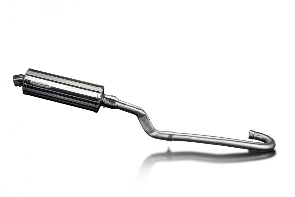 Yamaha XT500 TT500 1977-1981 Delkevic Full Exhaust 350mm Oval Stainless Silencer