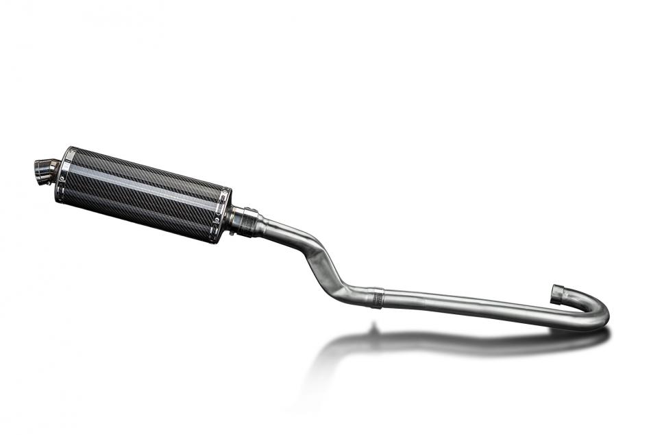 Yamaha XT500 TT500 1977-1981 Delkevic Full Exhaust 350mm Oval Carbon Silencer