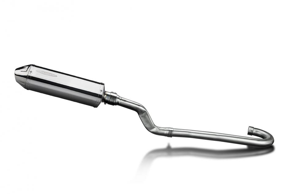 Yamaha XT500 TT500 77-81 Delkevic Full Exhaust 320mm Tri-Oval Stainless Silencer