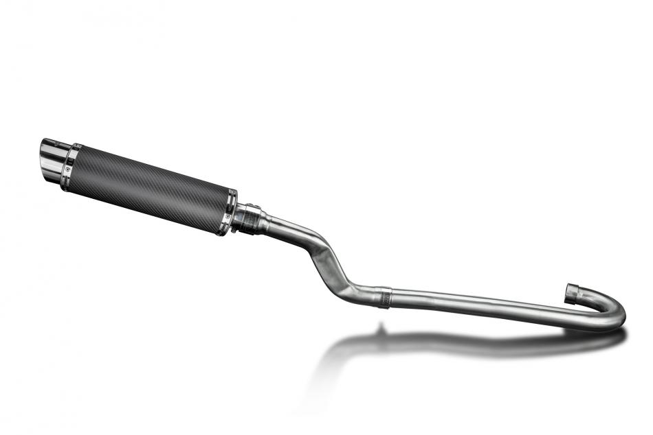 Yamaha XT500 TT500 1977-1981 Delkevic Full Exhaust 350mm Round Carbon Silencer