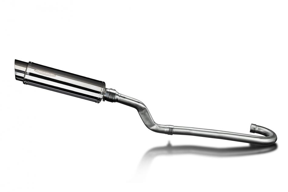 Yamaha XT500 TT500 1977-81 Delkevic Full Exhaust 350mm Round Stainless Silencer