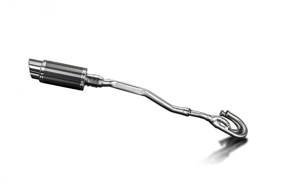 Honda XL250S 1978-1981 Delkevic Complete Exhaust 200mm Round Carbon Silencer Can