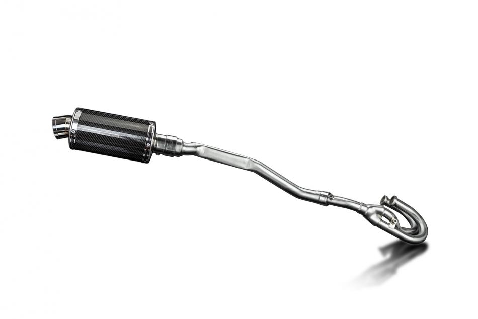 Honda XL250S 1978-1981 Delkevic Complete Exhaust 225mm Oval Carbon Silencer Can