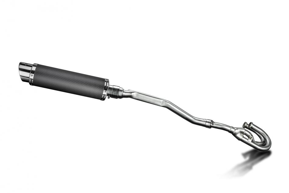 Honda XL250S 1978-1981 Delkevic Complete Exhaust 350mm Round Carbon Silencer Can