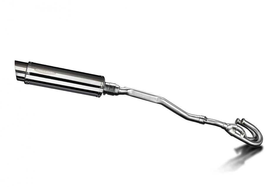 Honda XL250S 1978-1981 Delkevic Complete Exhaust 350mm Round Stainless Silencer