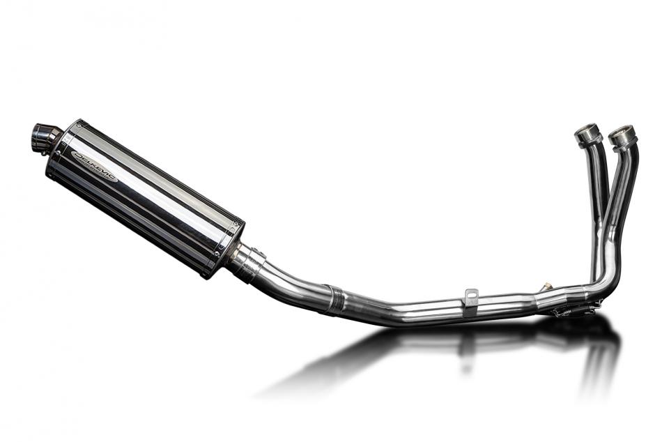 CB750 HORNET 2023-2024 / OVAL 350mm (14 inch) SILENCER 2 into 1 COMPLETE SYSTEM 304 STAINLESS STEEL