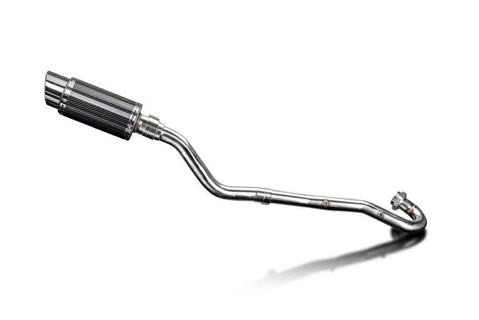 KLR650 E 2008-2021 / MINI 200mm (8 inch) CARBON FIBRE ROUND SILENCER COMPLETE SYSTEM
