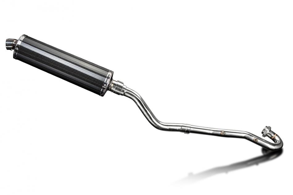 KLR650 E 2008-2021 / OVAL 450mm (18 inch) CARBON FIBRE SILENCER COMPLETE SYSTEM
