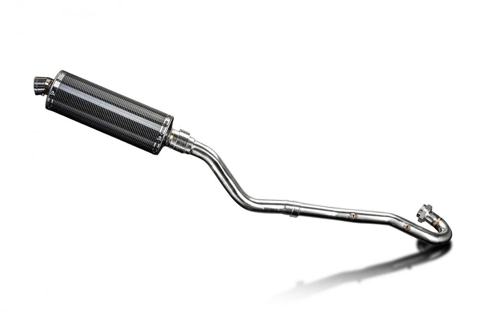 KLR650 E 2008-2021 / OVAL 350mm (14 inch) CARBON FIBRE SILENCER COMPLETE SYSTEM