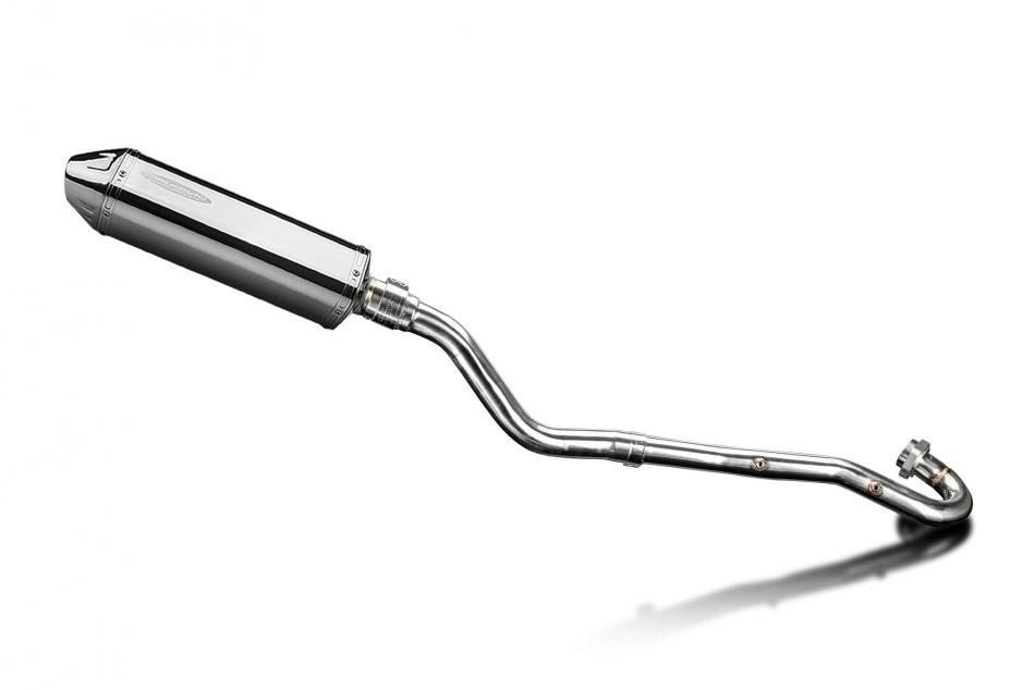 KLR650 E 2008-2021 / TRI-OVAL 320mm (13 inch) RH SILENCER COMPLETE SYSTEM 304 STAINLESS STEEL