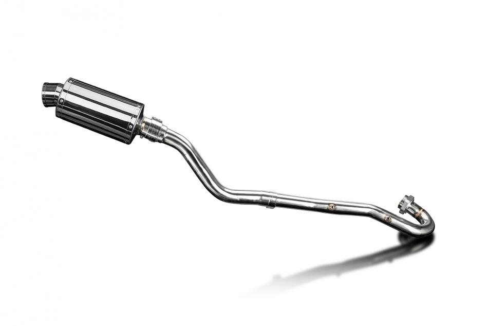 KLR650 E 2008-2021 / SS70 OVAL 225mm (9 inch) SILENCER COMPLETE SYSTEM 304 STAINLESS STEEL