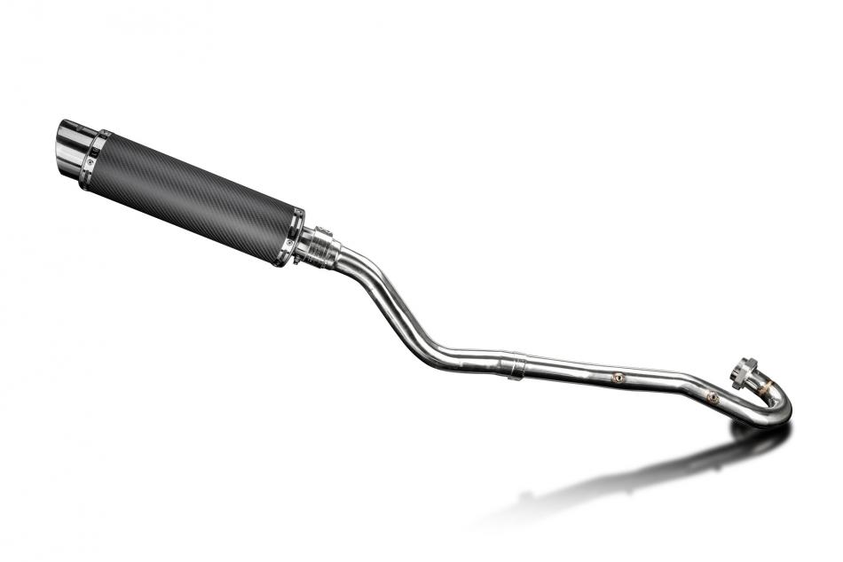 KLR650 E 2008-2021 / DL10 ROUND 350mm (14 inch) CARBON FIBRE SILENCER COMPLETE SYSTEM
