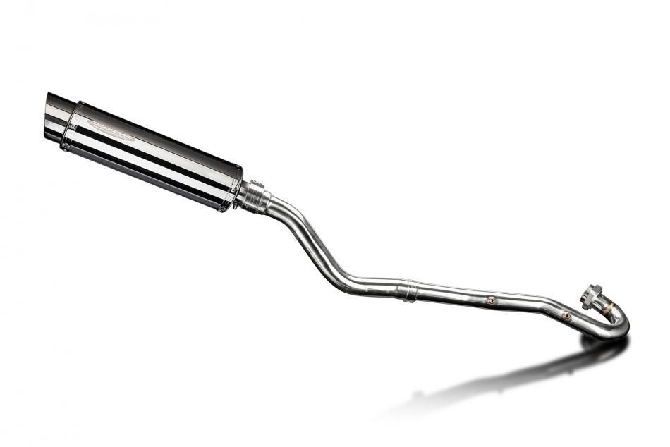 KLR650 E 2008-2021 / SL10 ROUND 350mm (14 inch) SILENCER COMPLETE SYSTEM 304 STAINLESS STEEL