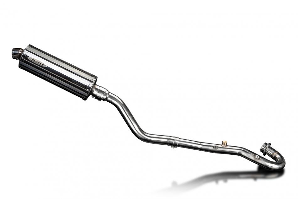 KLR650 F-G-H Adventure - Traveler 2022-2025 / OVAL 350mm (14 inch) SILENCER COMPLETE SYSTEM 304 STAI