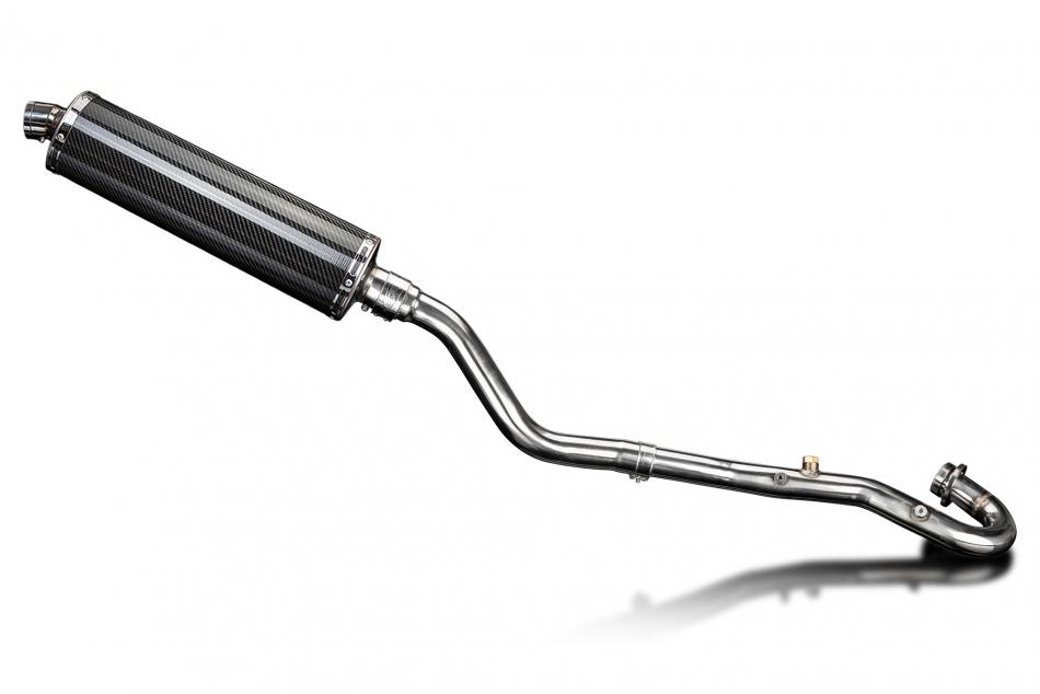 KLR650 F-G-H Adventure - Traveler 2022-2025 / OVAL 450mm (18 inch) CARBON FIBRE SILENCER COMPLETE SY