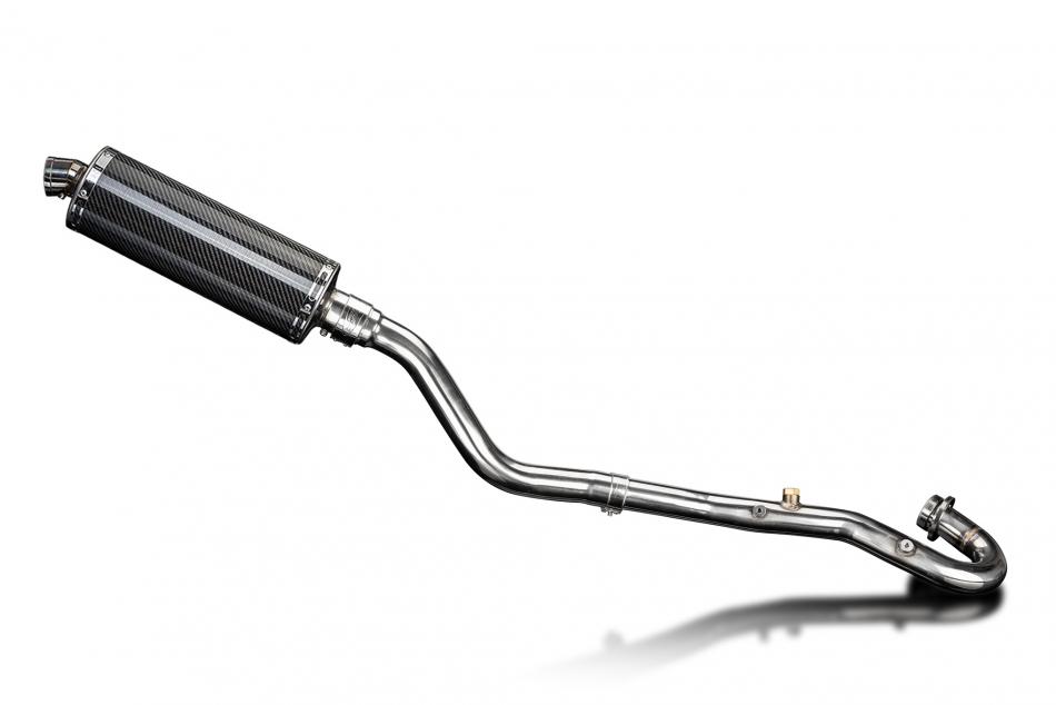 KLR650 F-G-H Adventure - Traveler 2022-2025 / OVAL 350mm (14 inch) CARBON FIBRE SILENCER COMPLETE SY