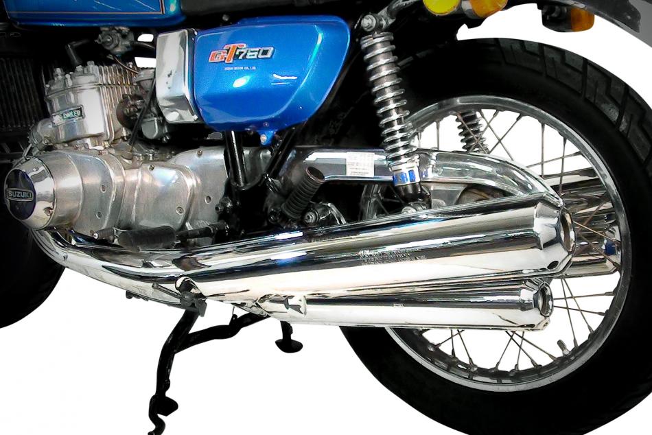 GT750 1975-1978 LMAB MODELS COMPLETE OEM STYLE REPLICA CHROME EXHAUST SYSTEM
