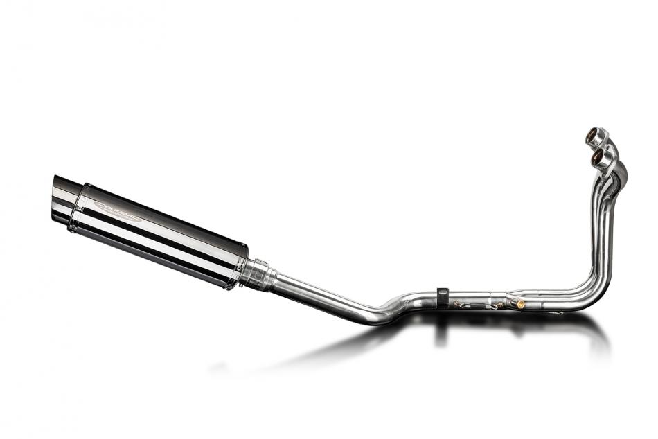 Suzuki 800DE V-Strom 2023-2025 Full Exhaust 2-1 350mm Round Stainless Silencer