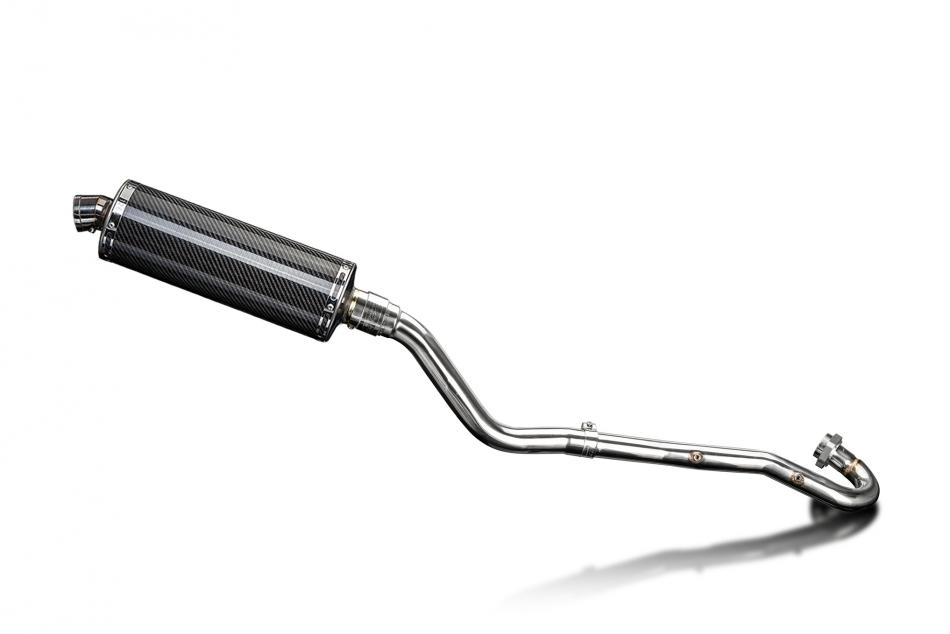 KLR600 KL600 B1-B9 1985-1994 / OVAL 350mm (14 inch) CARBON FIBRE SILENCER COMPLETE SYSTEM