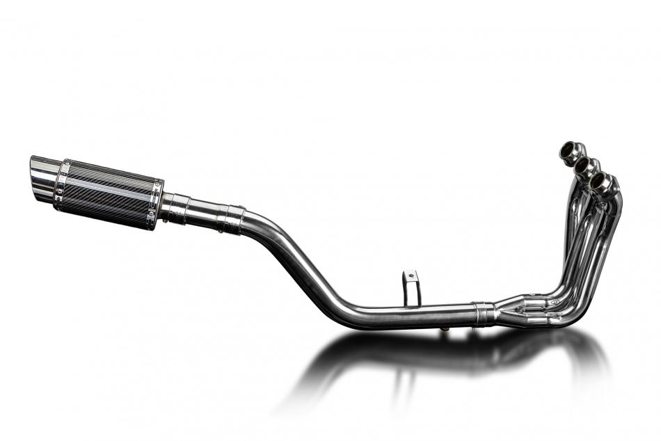 TRACER 9 GT 2021-2024 / MINI 200mm (8 inch) CARBON FIBRE ROUND SILENCER 3 into 1 COMPLETE SYSTEM