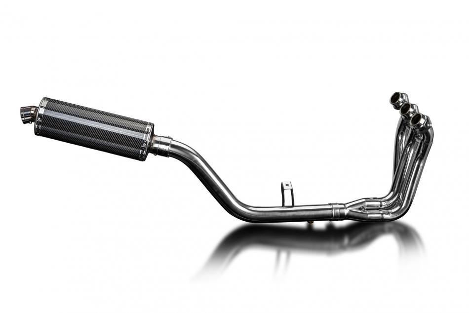 TRACER 9 GT 2021-2024 / OVAL 350mm (14 inch) CARBON FIBRE SILENCER 3 into 1 COMPLETE SYSTEM