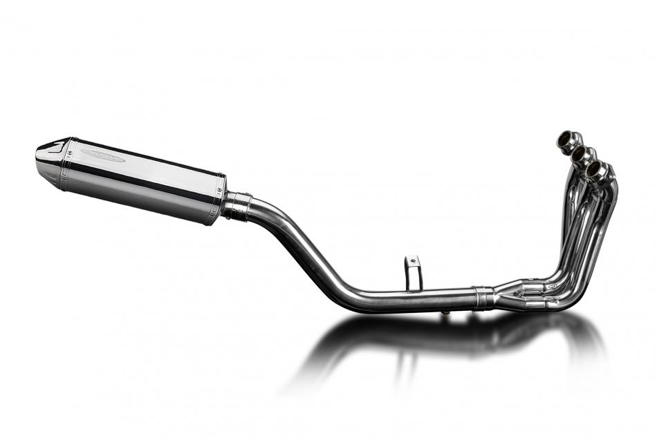 TRACER 9 GT 2021-2024 / TRI-OVAL 320mm (13 inch) RH SILENCER 3 into 1 COMPLETE SYSTEM 304 STAINLESS