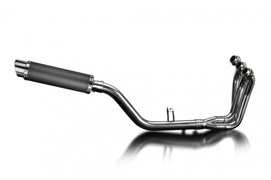 TRACER 9 GT 2021-2024 / DL10 ROUND 350mm (14 inch) CARBON FIBRE SILENCER 3 into 1 COMPLETE SYSTEM