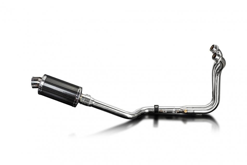 800RE V-STROM 2024-2025 / DS70 OVAL 225mm (9 inch) CARBON FIBRE SILENCER 2 into 1 COMPLETE SYSTEM