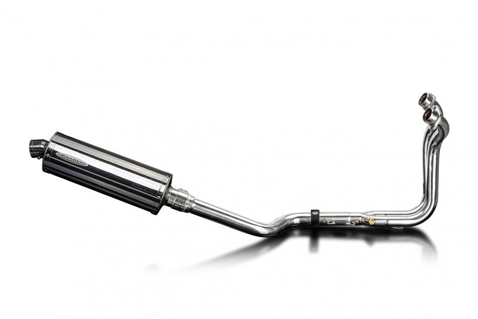 800RE V-STROM 2024-2025 / OVAL 350mm (14 inch) SILENCER 2 into 1 COMPLETE SYSTEM 304 STAINLESS STEEL