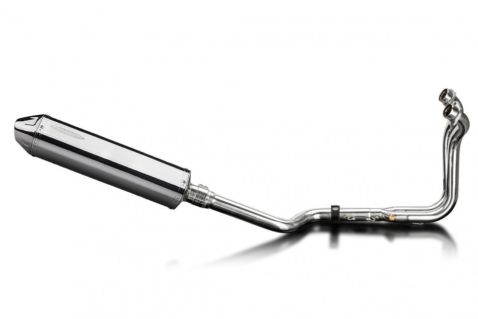 800RE V-STROM 2024-2025 / TRI-OVAL 420mm (17 inch) RH SILENCER 2 into 1 COMPLETE SYSTEM 304 STAINLES