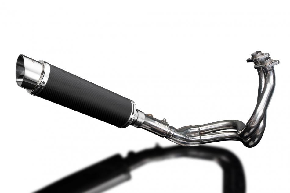 KAWASAKI ER6N ER6F 2006-11 FULL EXHAUST SYSTEM 350mm CARBON ROUND SILENCER