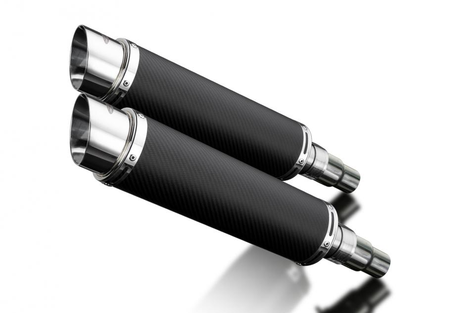 TRIUMPH SPEED TRIPLE 1050 05-2010 350mm CARBON ROUND BSAU SILENCER EXHAUST KIT