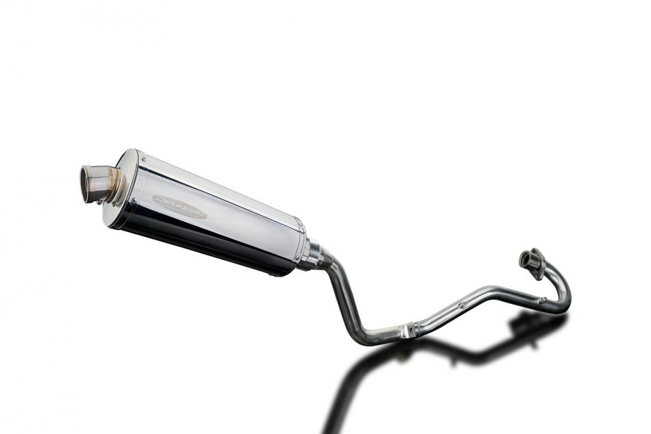 HONDA XR125L 2003-2010 FULL EXHAUST SYSTEM 350mm STAINLESS OVAL BSAU SILENCER
