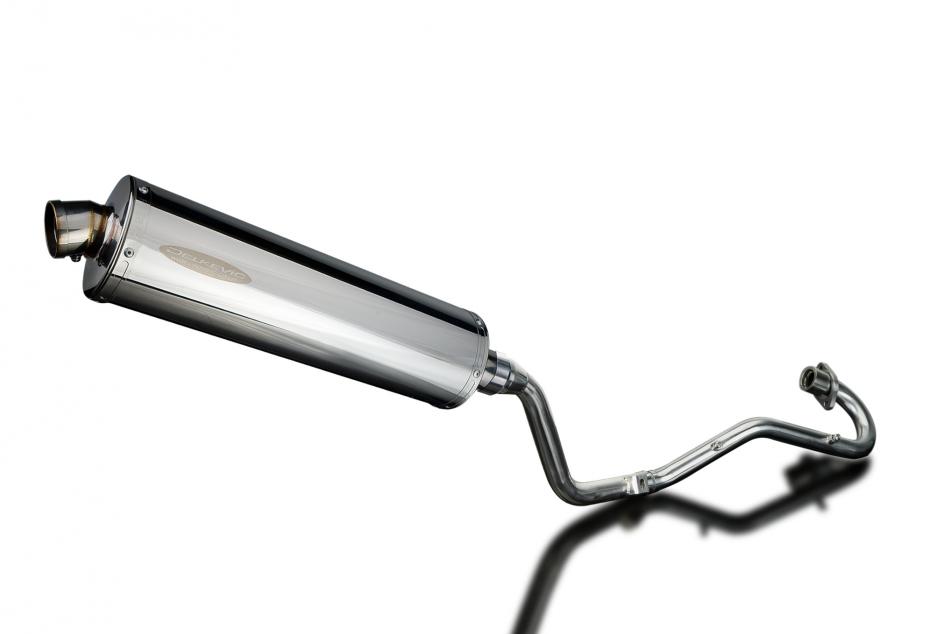 HONDA XR125L 2003-2010 FULL EXHAUST SYSTEM 450mm STAINLESS OVAL BSAU SILENCER
