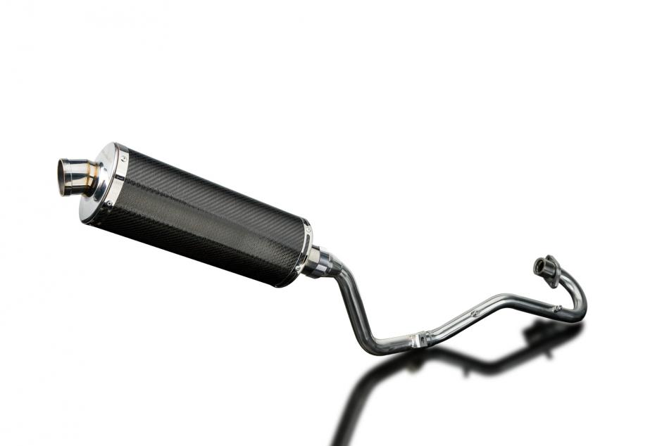 HONDA XR125L 2003-2010 FULL EXHAUST SYSTEM 350mm CARBON OVAL BSAU SILENCER