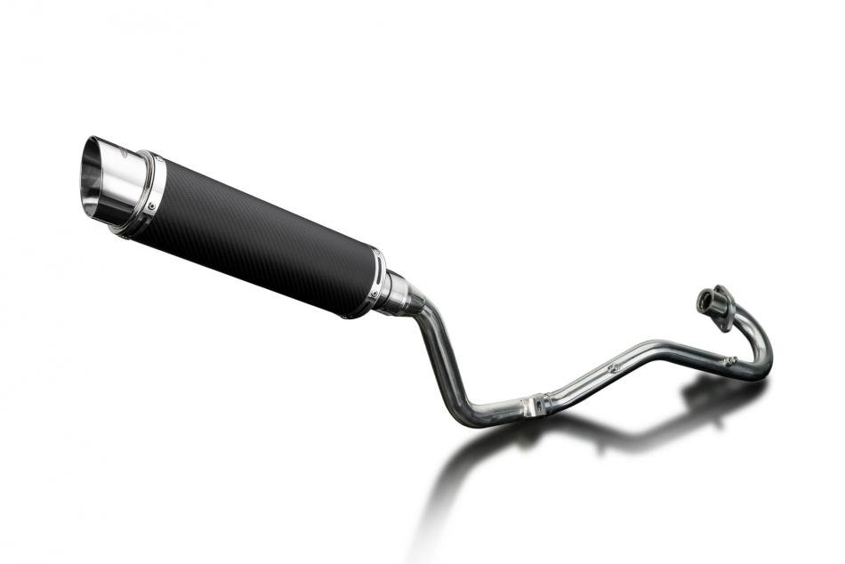 HONDA XR125L 2003-2010 FULL EXHAUST SYSTEM 350mm CARBON ROUND BSAU SILENCER