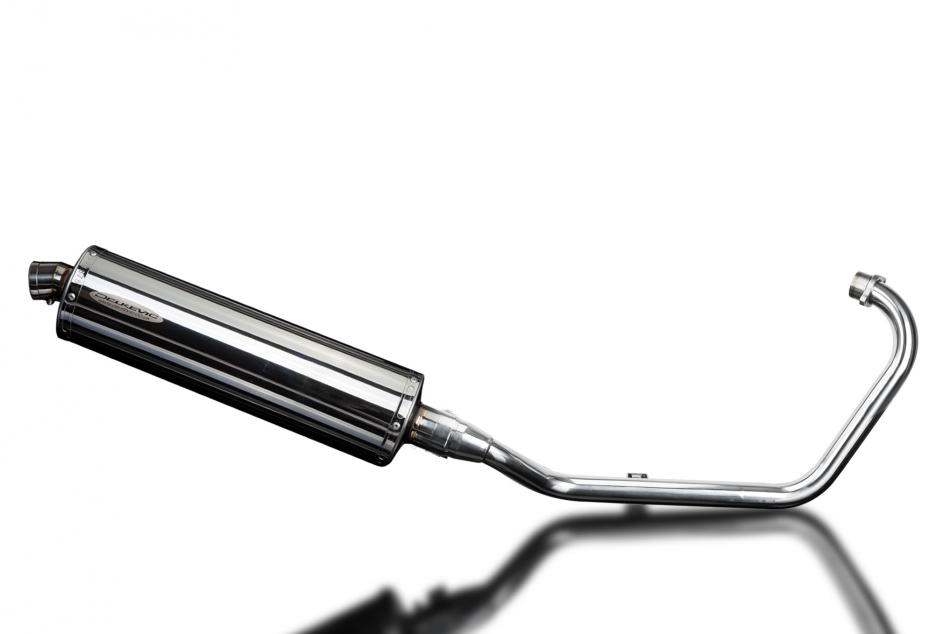 HONDA CB125F 2015-2018 FULL EXHAUST SYSTEM 450mm STAINLESS OVAL BSAU SILENCER