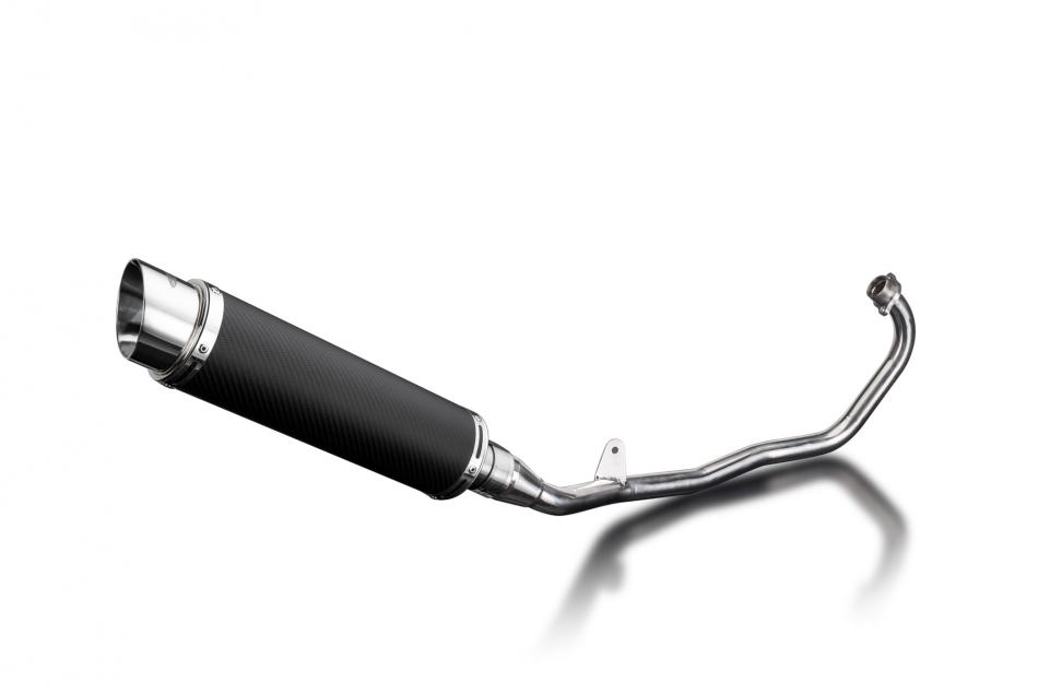 HONDA CBR125R 2011-2018 FULL EXHAUST SYSTEM 350mm CARBON ROUND BSAU SILENCER