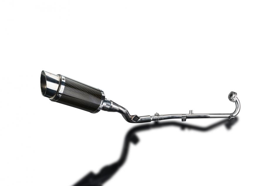 SUZUKI DR125SM 2009-14 FULL EXHAUST SYSTEM 200mm CARBON ROUND SILENCER