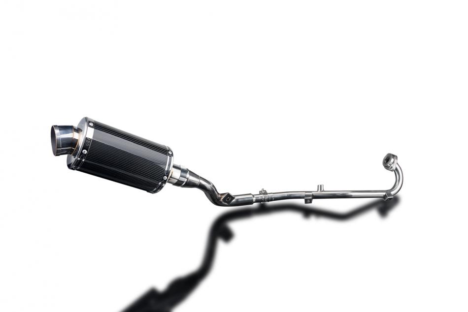 SUZUKI DR125SM 2009-14 FULL EXHAUST SYSTEM 225mm CARBON OVAL SILENCER