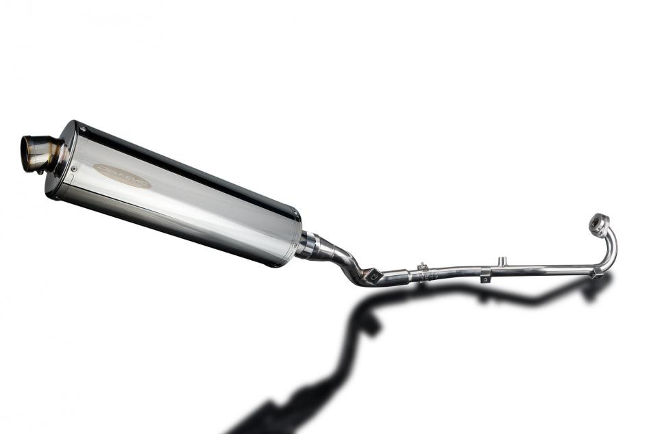 SUZUKI DR125SM 2009-14 FULL EXHAUST SYSTEM 450mm STAINLESS OVAL BSAU SILENCER