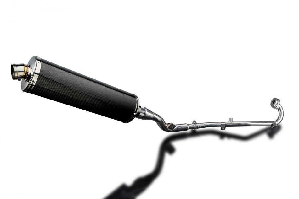 SUZUKI DR125SM 2009-14 FULL EXHAUST SYSTEM 450mm CARBON OVAL BSAU SILENCER