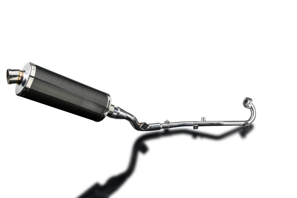 SUZUKI DR125SM 2009-14 FULL EXHAUST SYSTEM 350mm CARBON OVAL BSAU SILENCER
