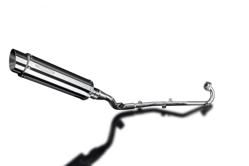 SUZUKI DR125SM 2009-14 FULL EXHAUST SYSTEM 350mm STAINLESS ROUND BSAU SILENCER