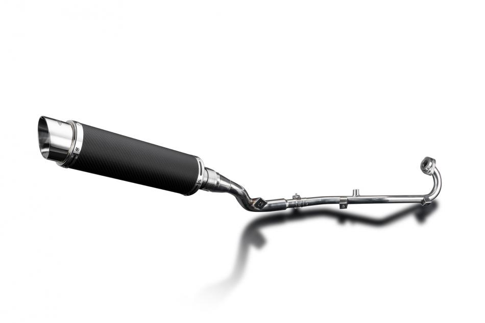 SUZUKI DR125SM 2009-14 FULL EXHAUST SYSTEM 350mm CARBON ROUND BSAU SILENCER