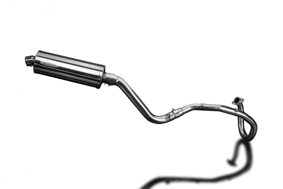 SUZUKI DR650SE 1996-2019 FULL EXHAUST SYSTEM 350mm STAINLESS OVAL BSAU SILENCER