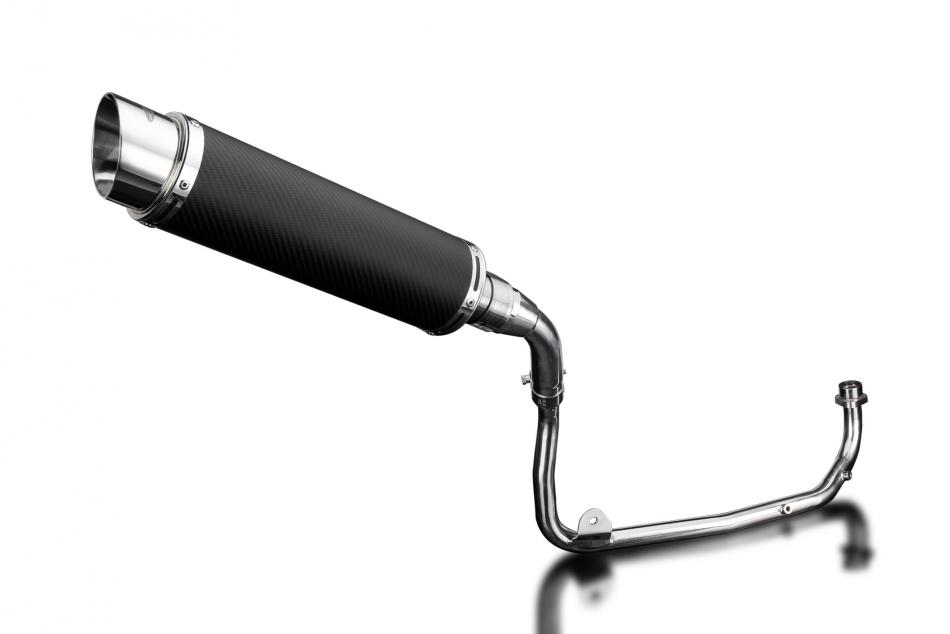 HONDA MSX125 GROM 13-15 MUDGUARD FULL EXHAUST SYSTEM 350mm CARBON ROUND