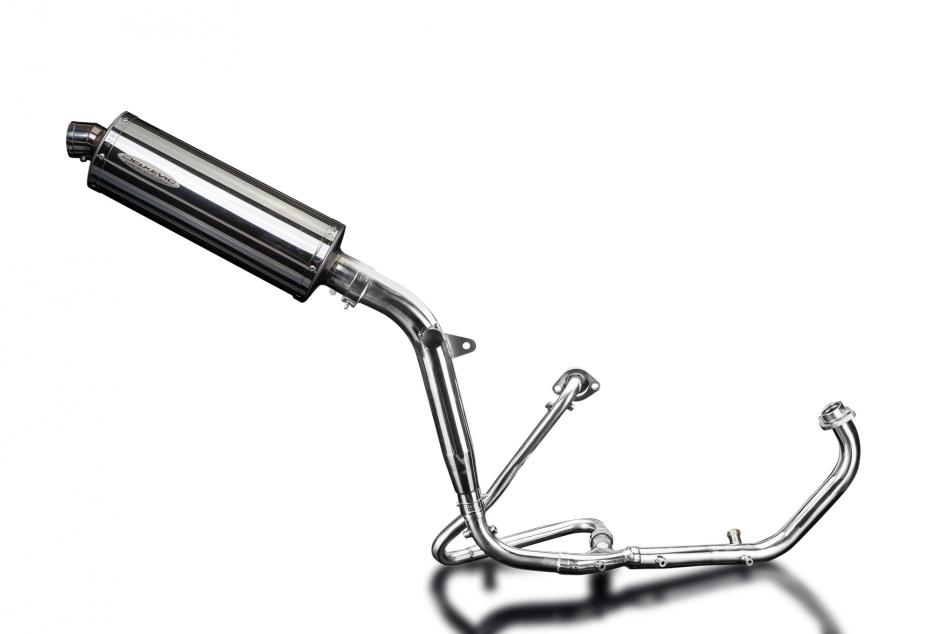 HONDA XL125V VARADERO FULL EXHAUST SYSTEM 350mm STAINLESS OVAL BSAU SILENCER